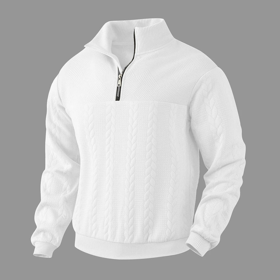 Men’s Quarter Zip Cable Knit Sweater | Pullover