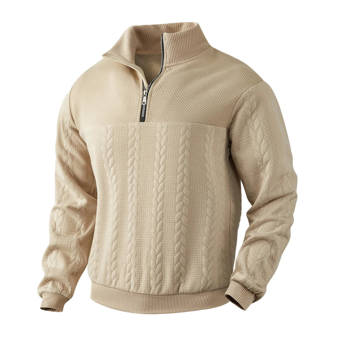 Men’s Quarter Zip Cable Knit Sweater | Pullover