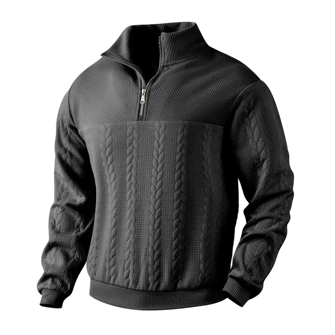 Men’s Quarter Zip Cable Knit Sweater | Pullover